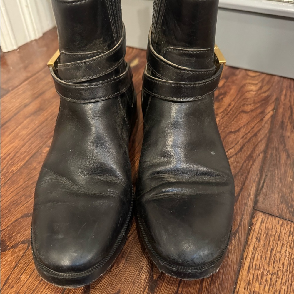 Tory Burch Black Leather Heeled Boots